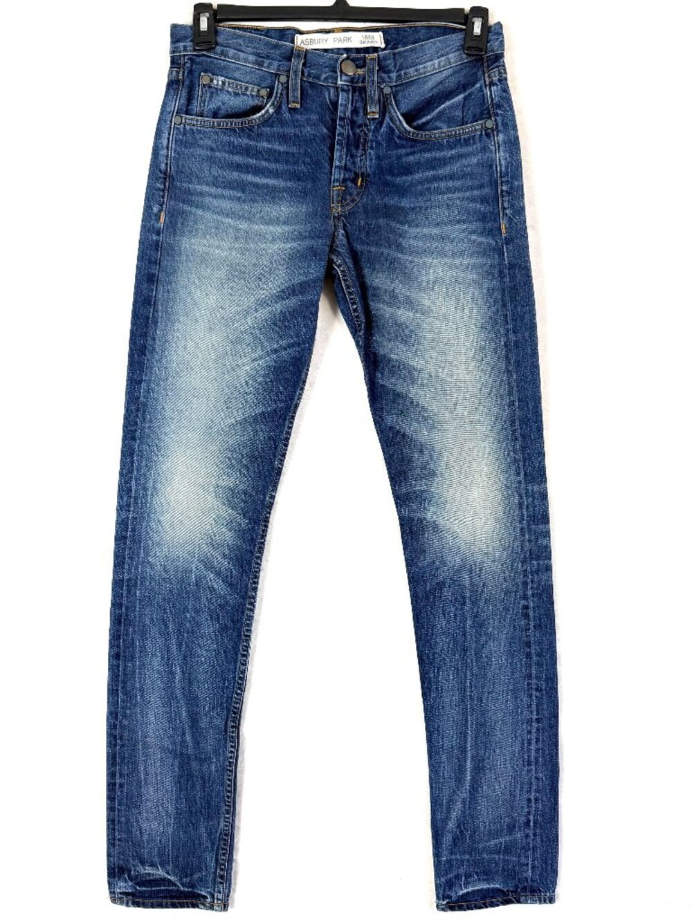 ASBURY PARK USA 1888 Skinny Button Fly Casual Selvedge Jeans Mens 30